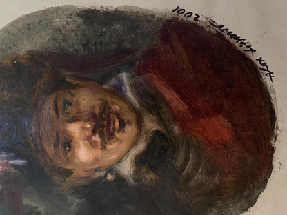Textured impressionistic oil portrait of Bard by Alexander Litvinov