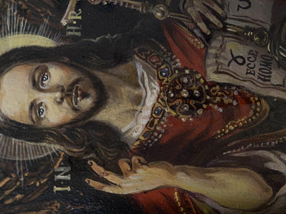 Oil painting of Christ by Alexander Arkadievich Litvinov in ornate robes