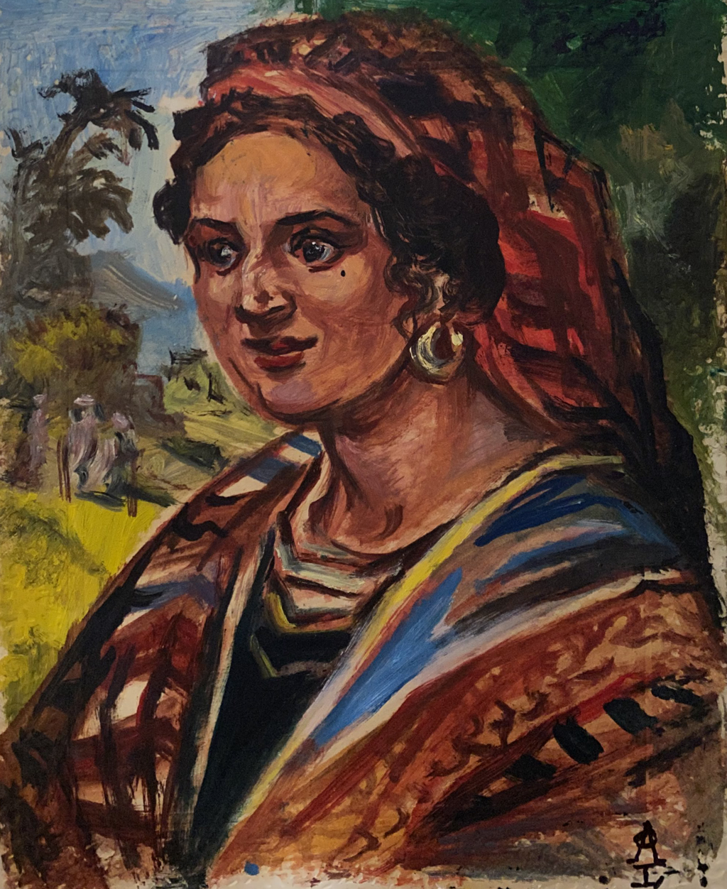 Oil painting of Gypsy by Alexander Arkadievich Litvinov