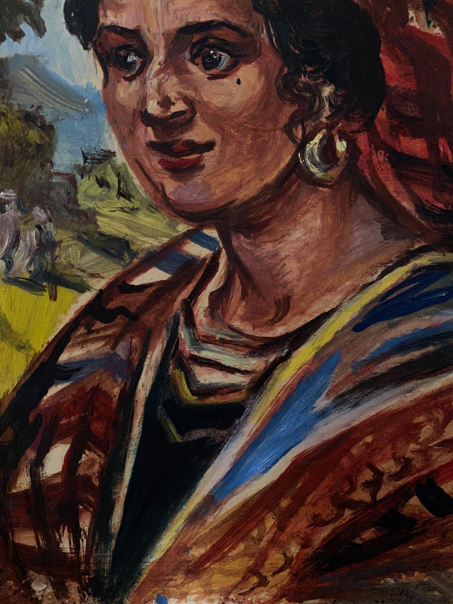 Oil painting of gypsy woman by Alexander Arkadievich Litvinov