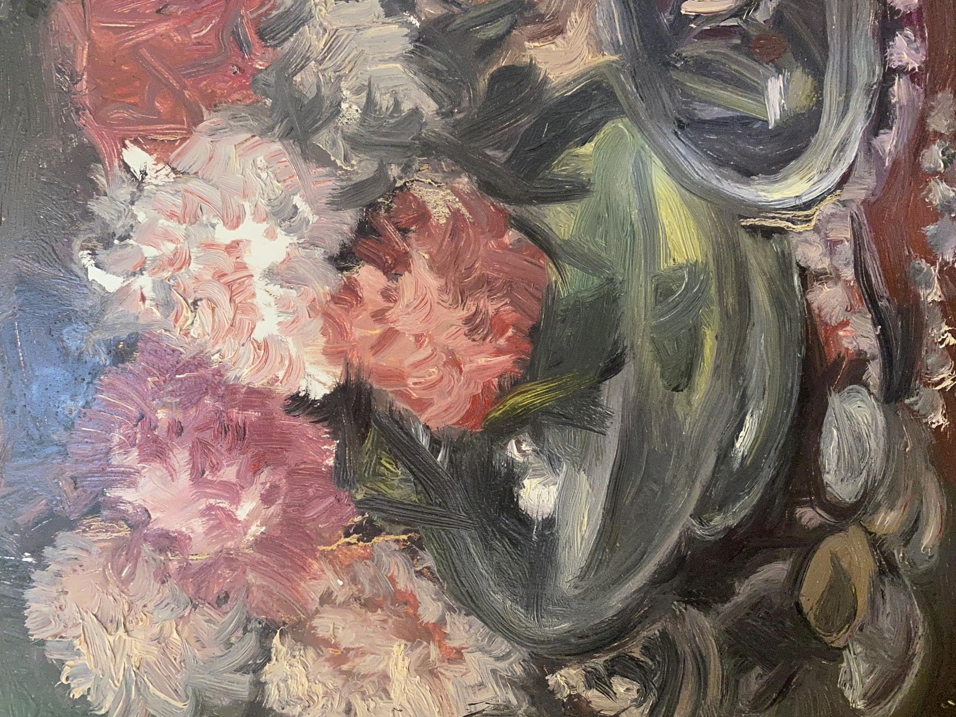 Vibrant impressionistic oil painting of floral still life by Alexander Arkadievich Litvinov