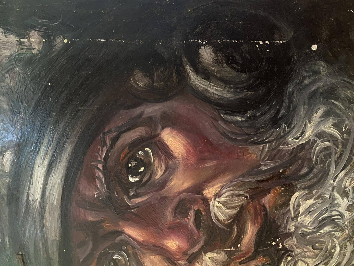Haunting oil painting Warrior Heads III by Alexander Arkadievich Litvinov