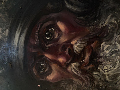 Dark portrait of intense-eyed warrior head III by Alexander Arkadievich Litvinov