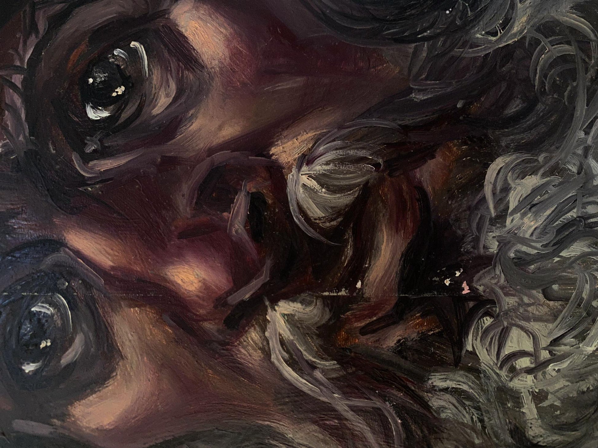 Close-up oil painting of Warrior Heads III by Alexander Arkadievich Litvinov