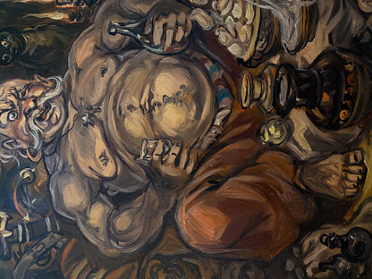Oil painting of muscular bearded Kozak by Patsyuk Alexander Arkadievich Litvinov