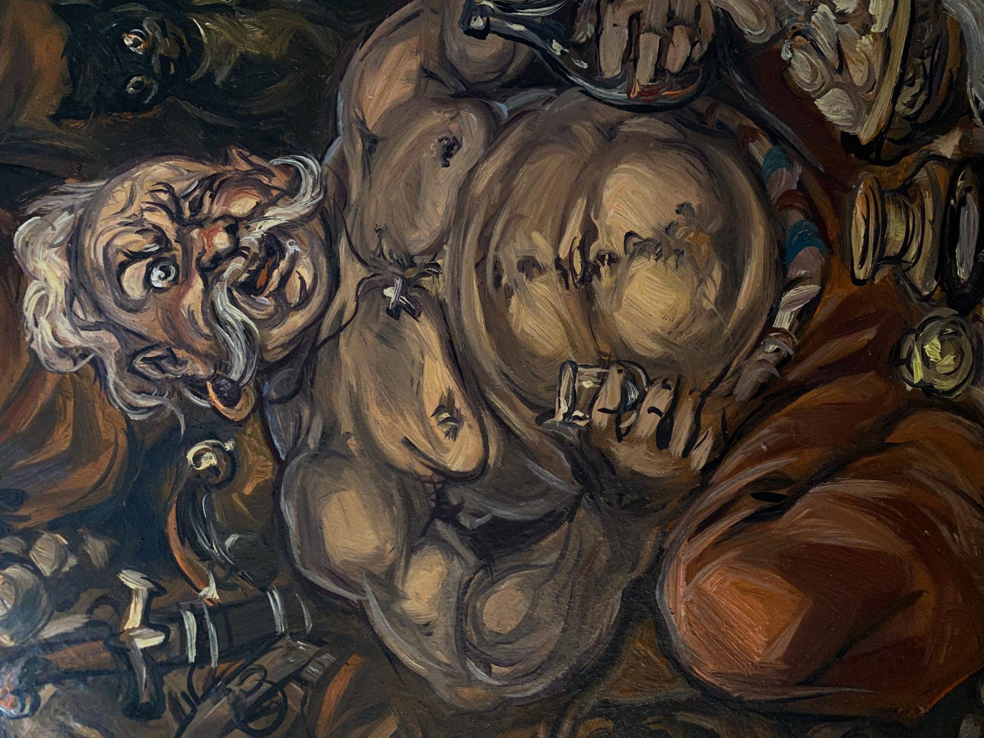 Oil painting of muscular bearded Kozak by Patsyuk Alexander Arkadievich Litvinov