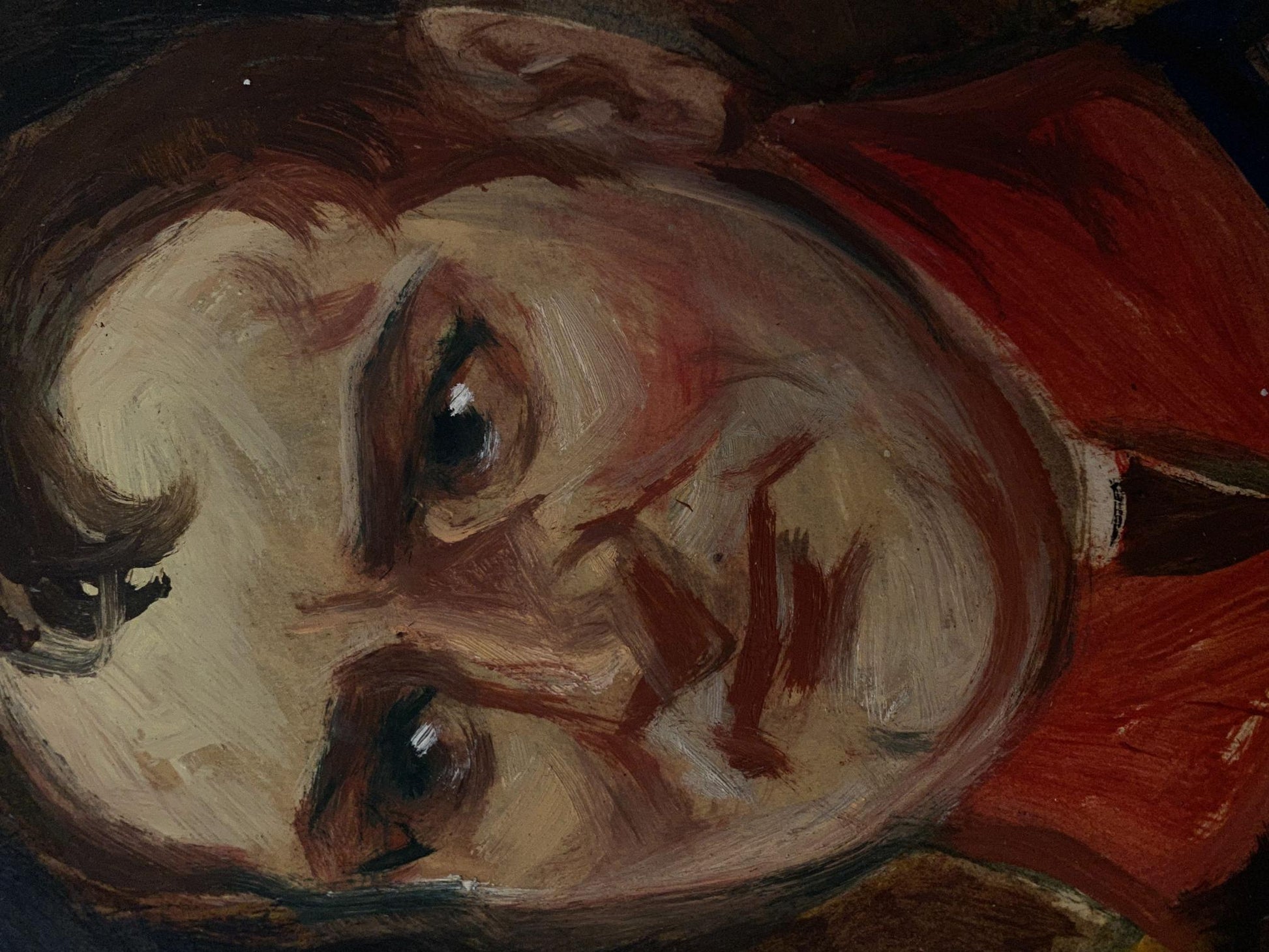 Close-up oil portrait of Bonaparte by Alexander Arkadievich Litvinov