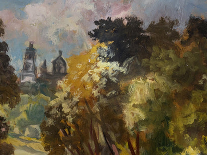 In "By the Ford," Litvinov skillfully renders the play of light and shadow on the water