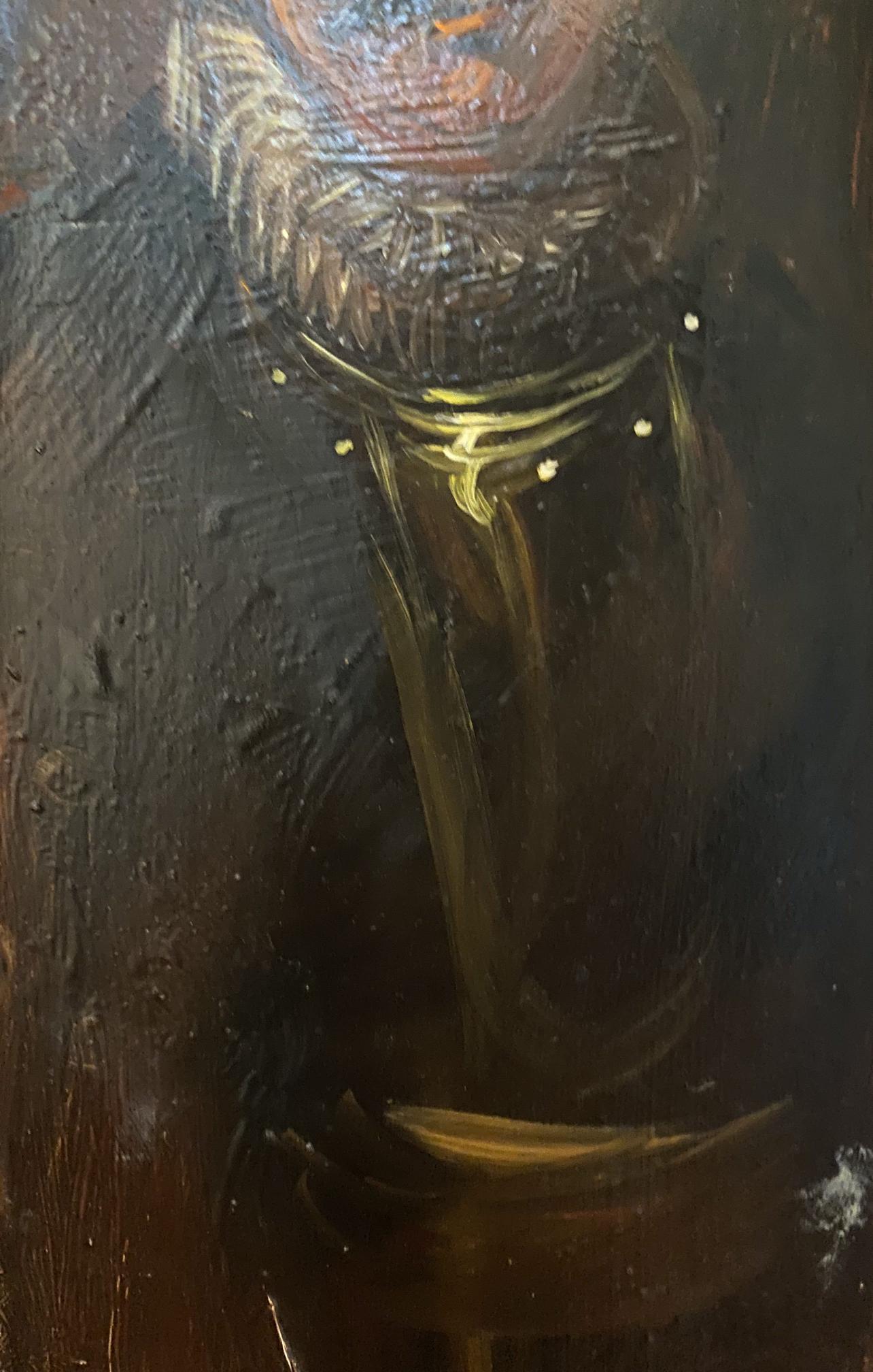 Dark textured oil painting of ornate gold goblet by Alexander Litvinov