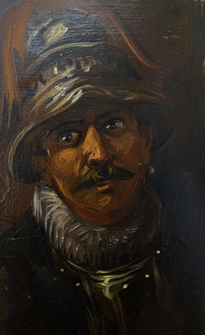 Oil painting portrait of hussar warrior Alexander Litvinov by Litvinov