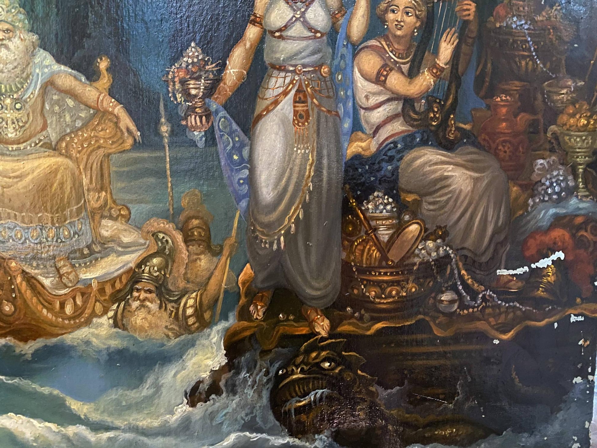 Oil painting of mythological Poseidon by Alexander Arkadievich Litvinov