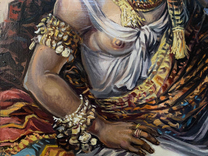 Oil painting of Cleopatra’s richly adorned hand by Alexander Litvinov