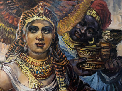 Oil painting of Cleopatra by Alexander Litvinov in golden headdress