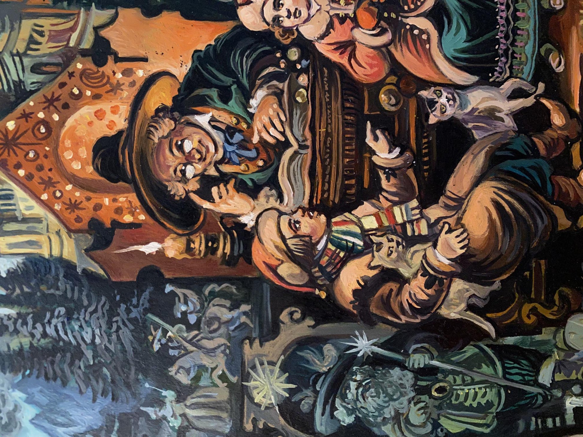 Oil painting Fairy Tale by Alexander Arkadievich Litvinov vibrant expressionistic art