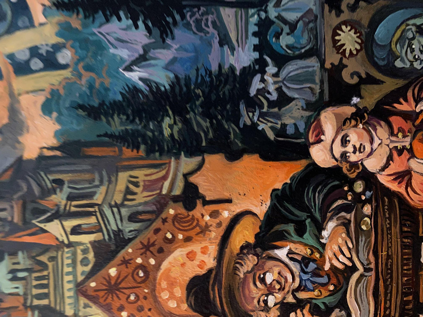 Oil painting Fairy tale by Alexander Arkadievich Litvinov, vibrant figures