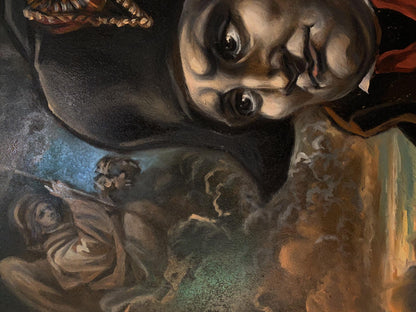 Dramatic oil portrait of Napoleon on St. Helena by Litvinov