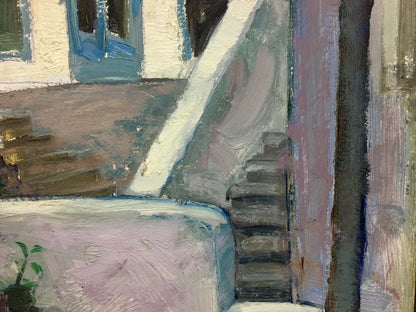 Textured impressionistic oil painting of staircase by Mynka Alexander Fedorovich