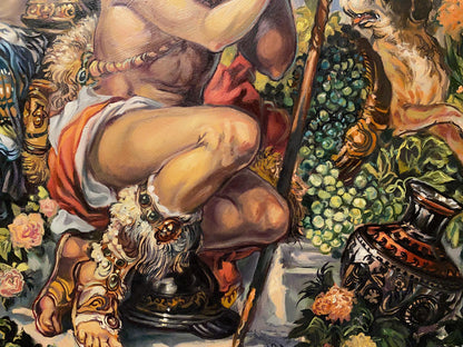Oil painting of Princess Melodia by Alexander Arkadievich Litvinov with grapes