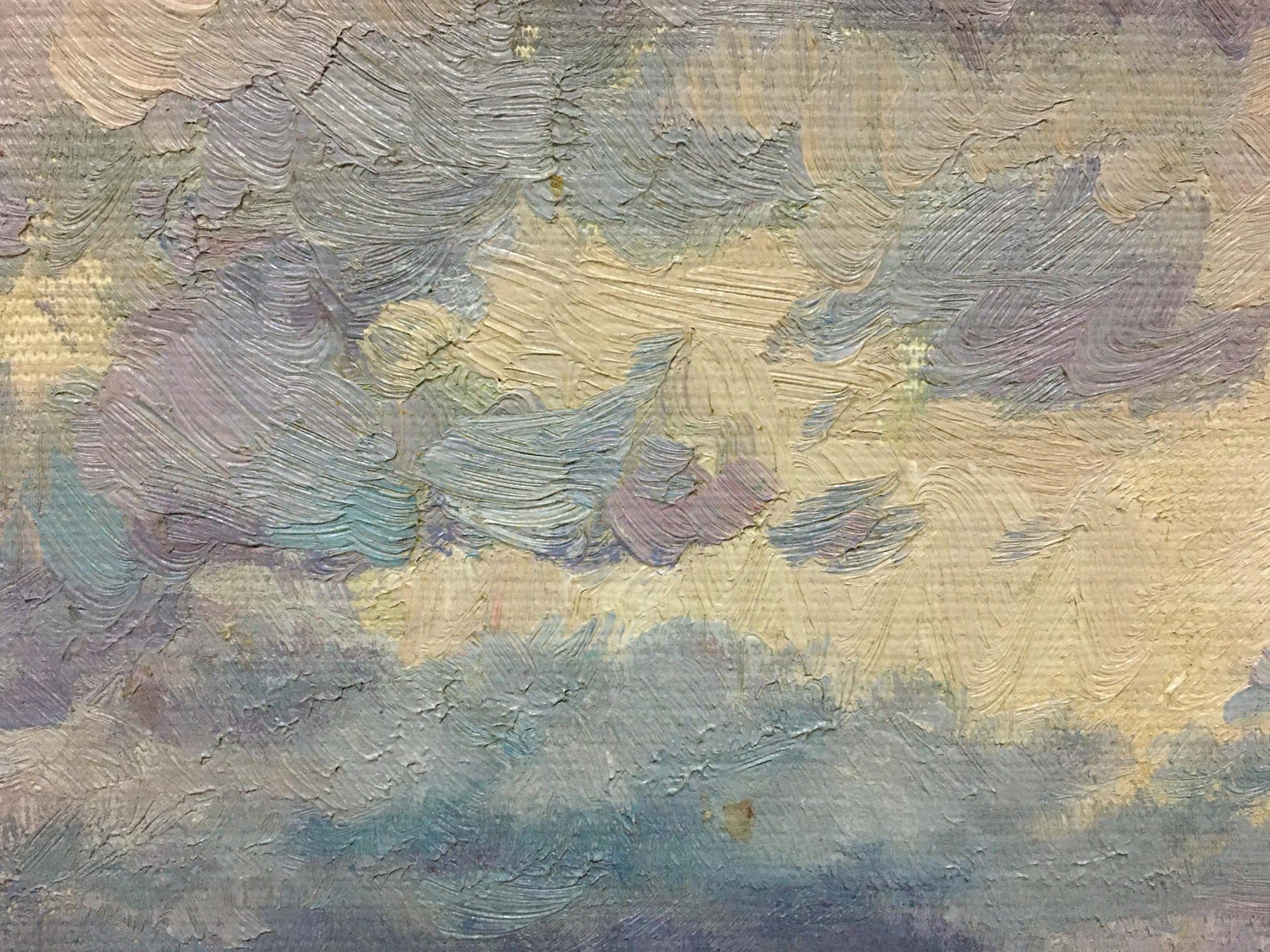 Textured oil painting of cloudy sky by Zaretsky Victor Ivanovich