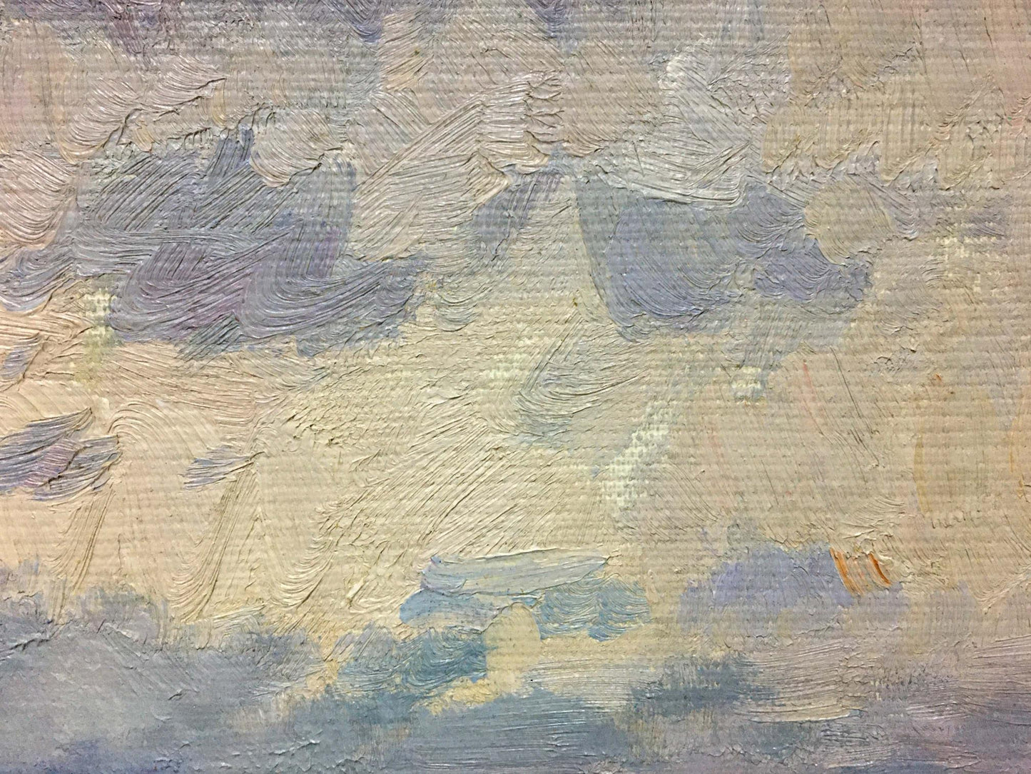 Oil painting Landscape by Zaretsky Victor Ivanovich, impasto blues and grays