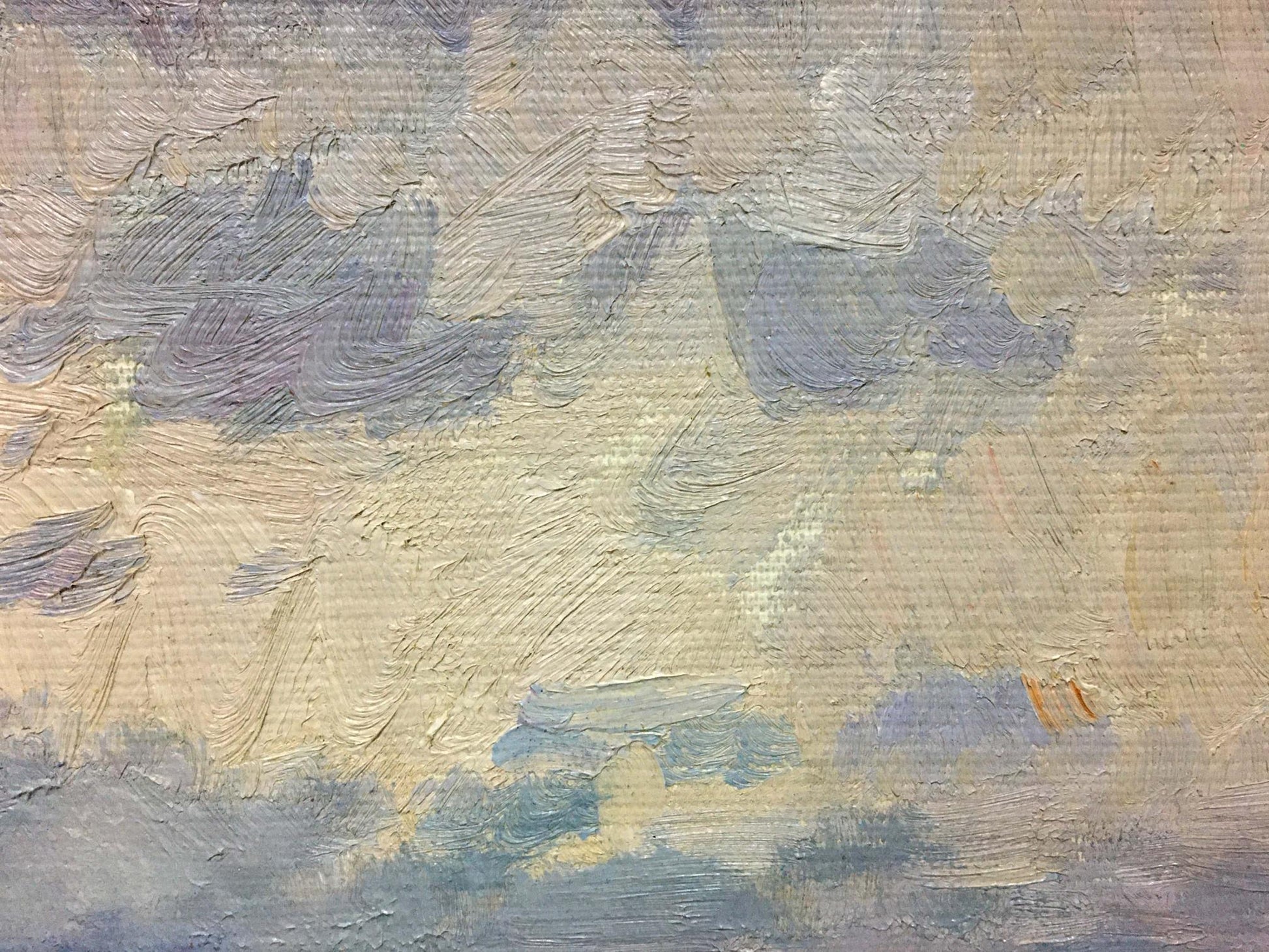 Oil painting Landscape by Zaretsky Victor Ivanovich, impasto blues and grays