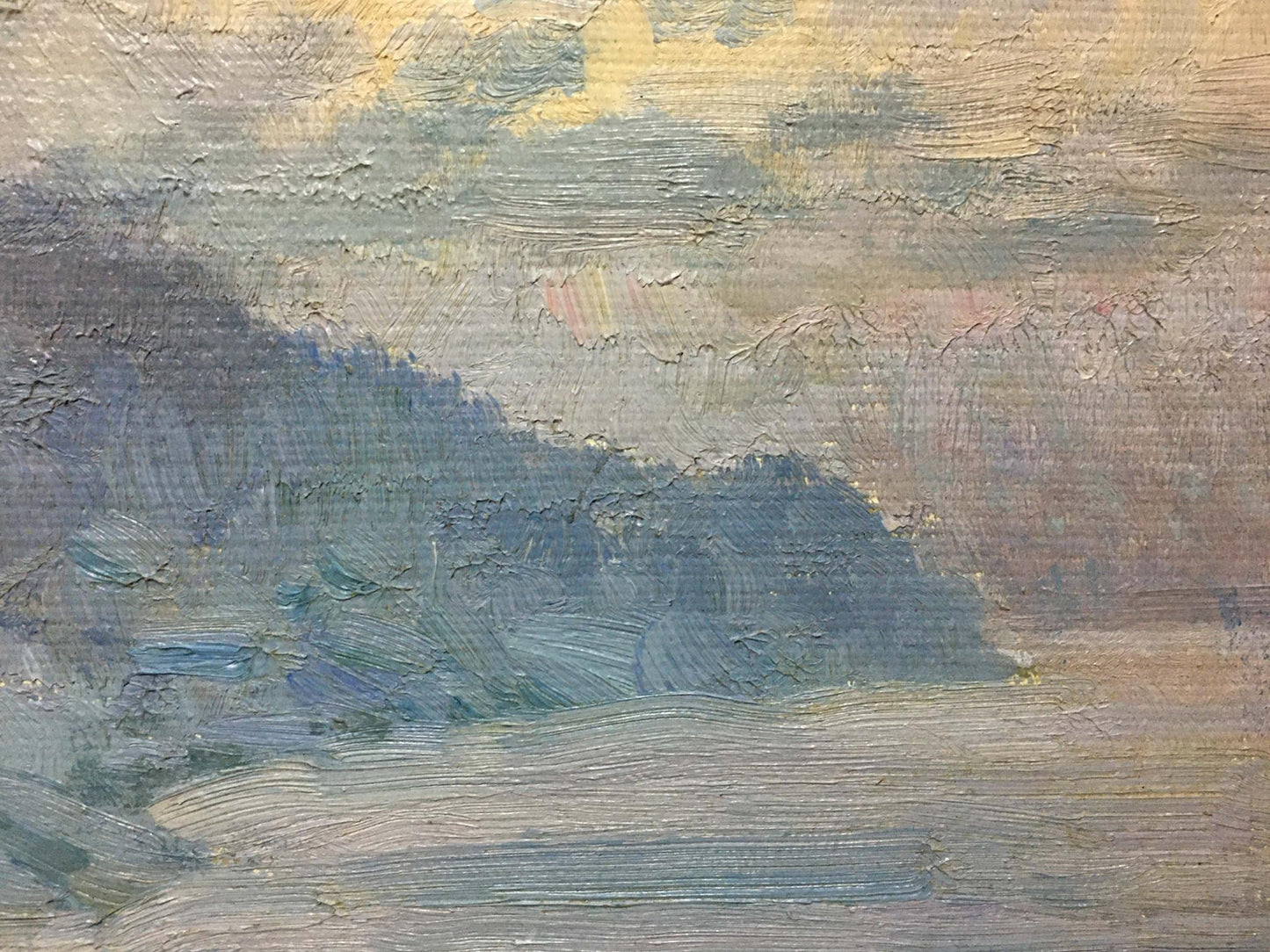Oil painting landscape by Zaretsky Victor Ivanovich moody sky impasto
