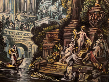 Oil painting of Venetian canal by Alexander Arkadievich Litvinov