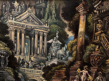 Oil painting of grand temple by Antiquity Alexander Arkadievich Litvinov