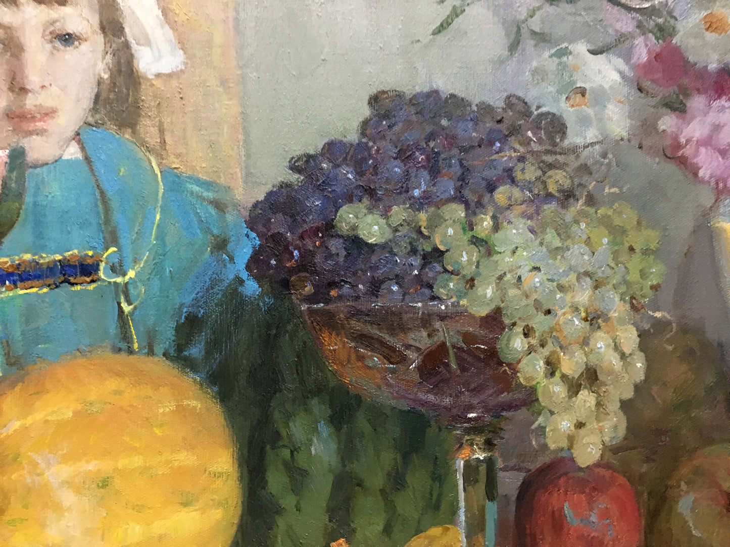 Oil painting Gifts of Autumn by Wolstein Moses Lvovich with grapes