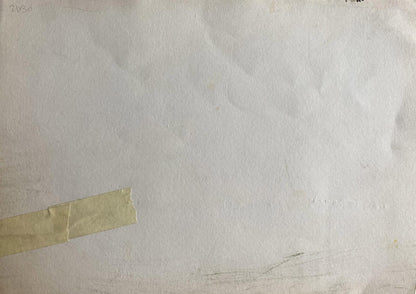 Back of Boat dock Benfialov watercolor with yellowish tape on off-white paper