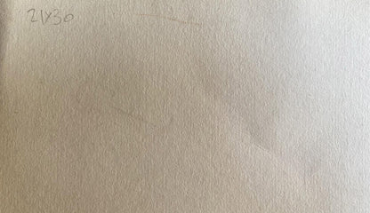 Back of watercolor painting Boat dock Benfialov on textured off-white paper with faint pencil markings