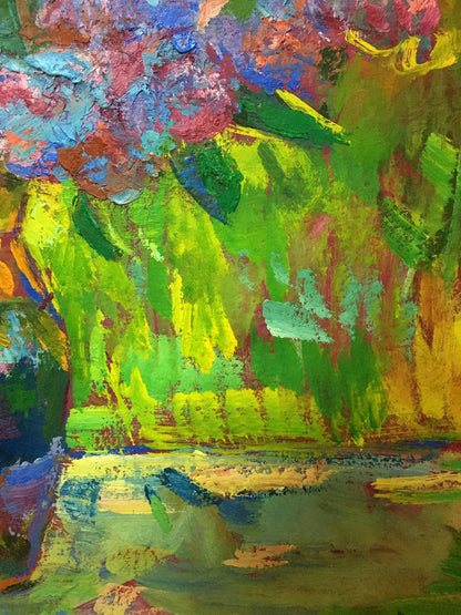 Vibrant impressionist oil painting Lilac by Chegodar Vasily Dmitrievich