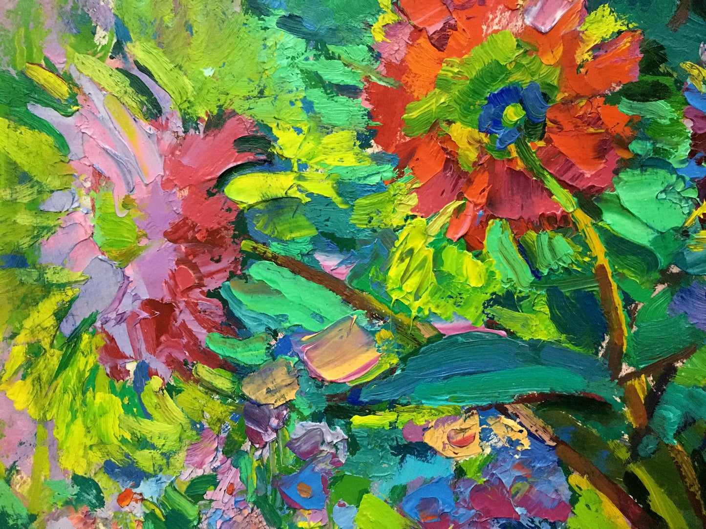 Vibrant oil painting Still life by Vasily Chegodar with bold flowers