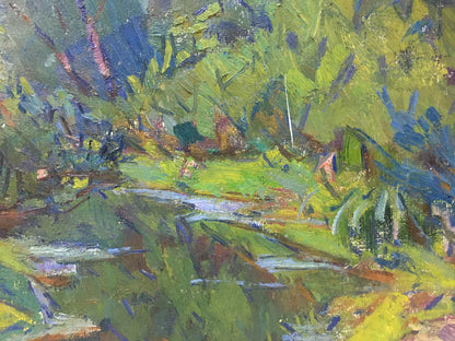 Vibrant impressionist oil painting of Desna River by Chegodar Vasily Dmitrievich