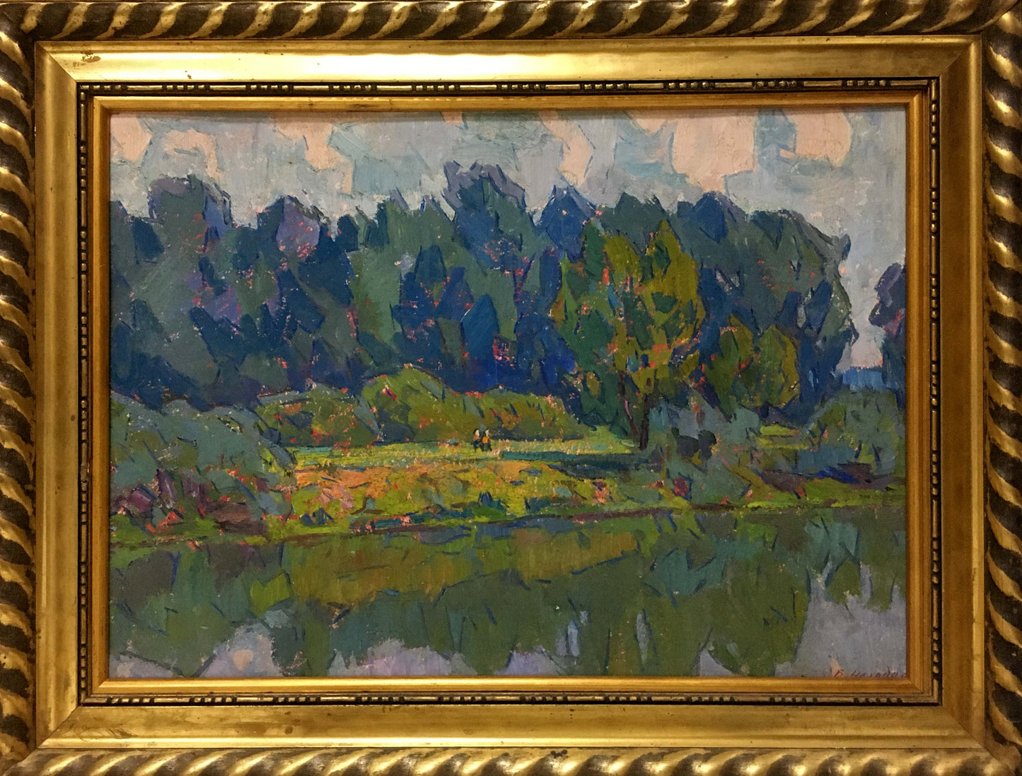 Oil painting Warm day by Chegodar Vasily Dmitrievich in gold frame