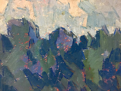 Oil painting Warm day by Chegodar Vasily Dmitrievich, abstract blues and greens