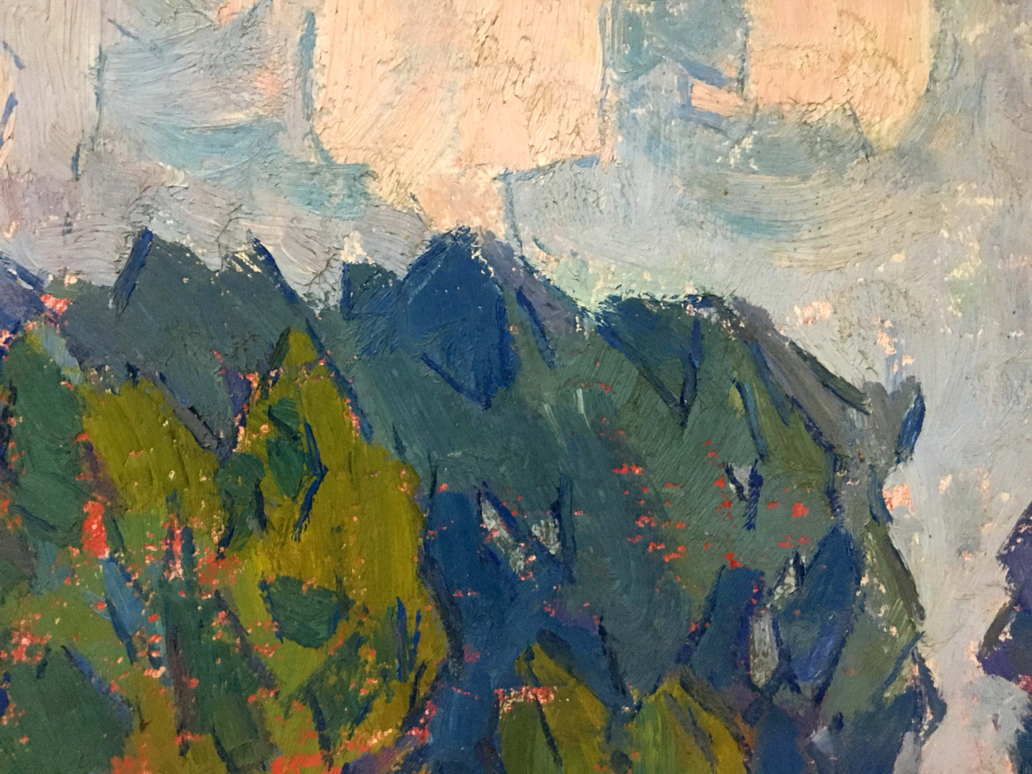 Oil painting Warm day by Chegodar Vasily Dmitrievich, textured mountain landscape
