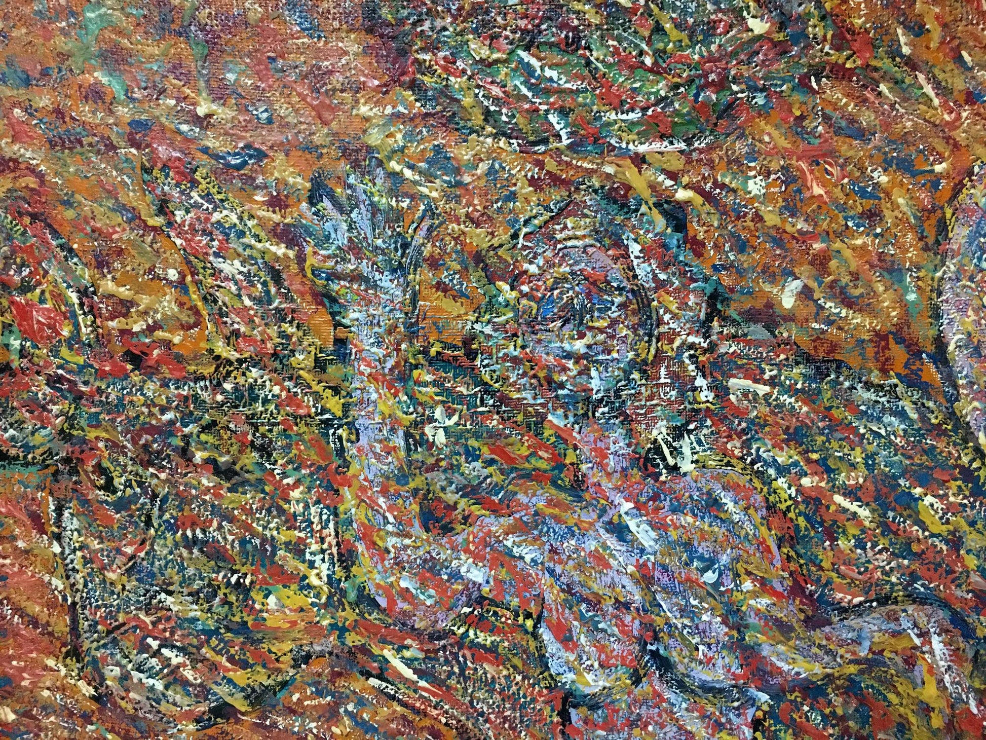 Vibrant abstract oil painting by Boyko Petr Borisovich with textured strokes