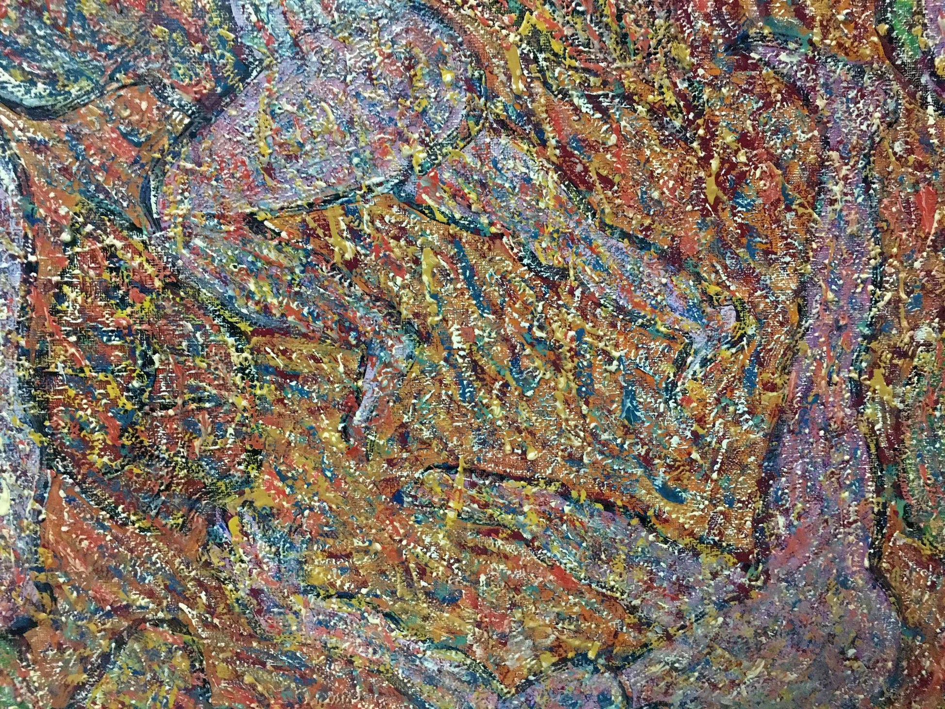 Oil painting Abstraction by Boyko Petr Borisovich with textured earthy browns ochres blues