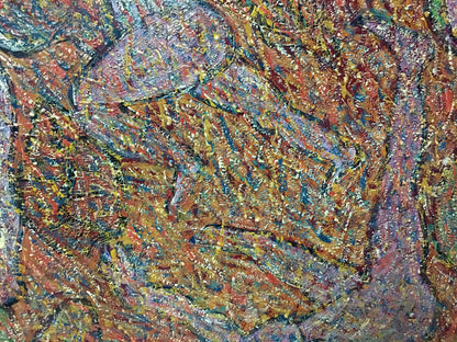 Oil painting Abstraction by Boyko Petr Borisovich with textured earthy browns ochres blues