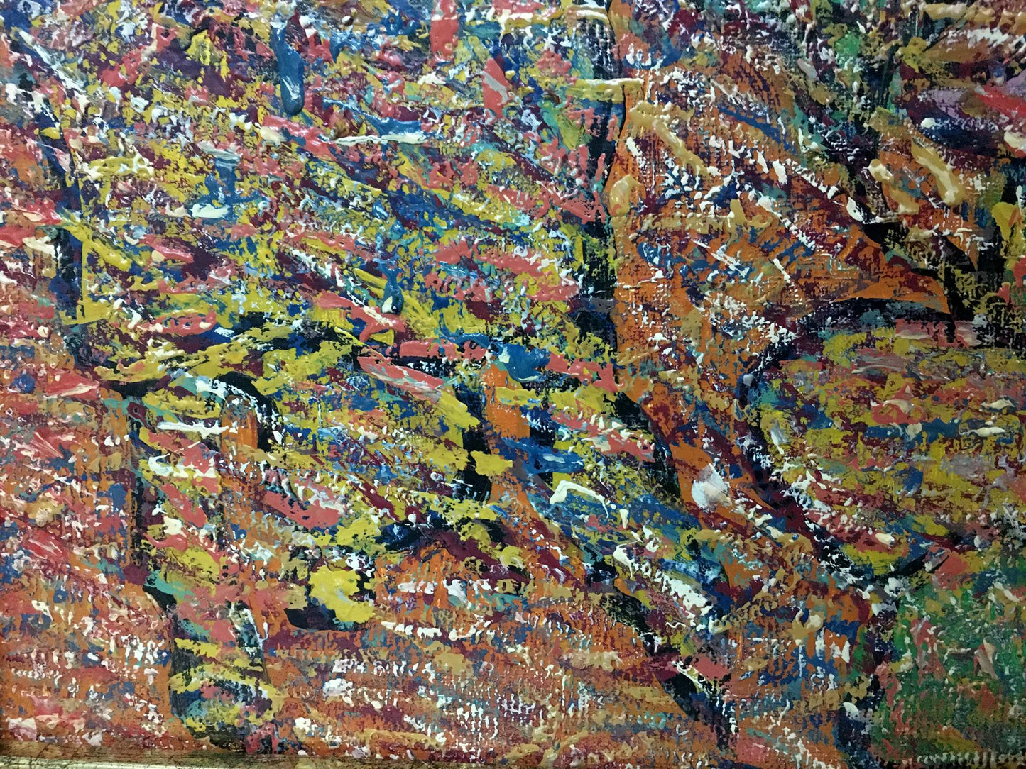 Vibrant abstract oil painting by Boyko Petr Borisovich with bold textured brushstrokes