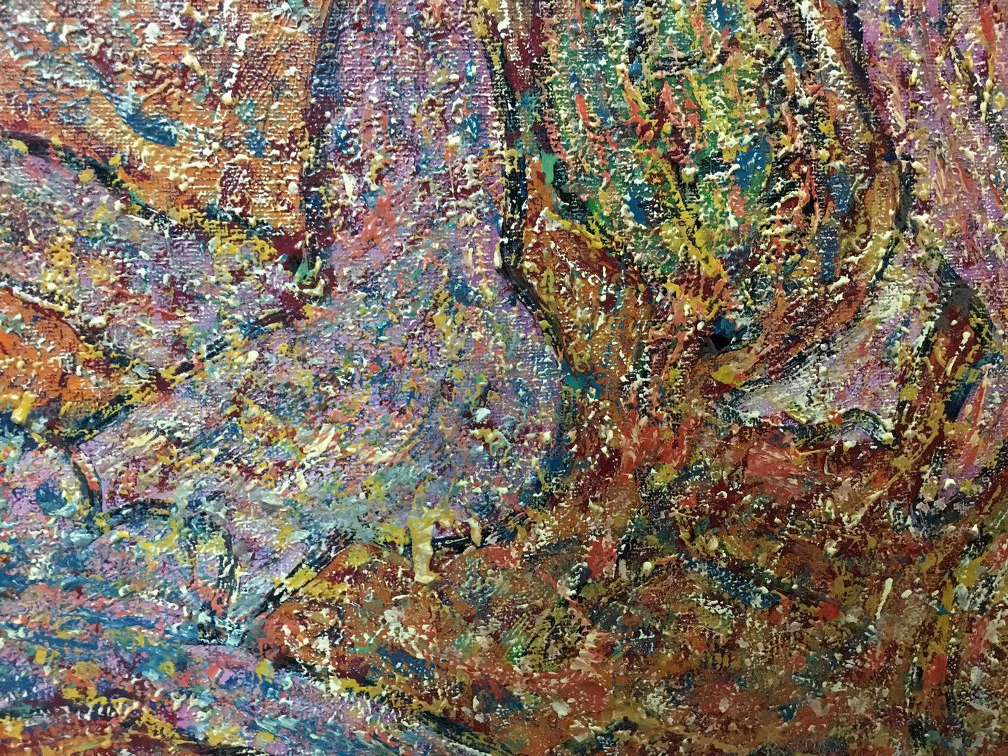 Oil painting Abstraction by Boyko Petr Borisovich with earthy browns, purples, blues