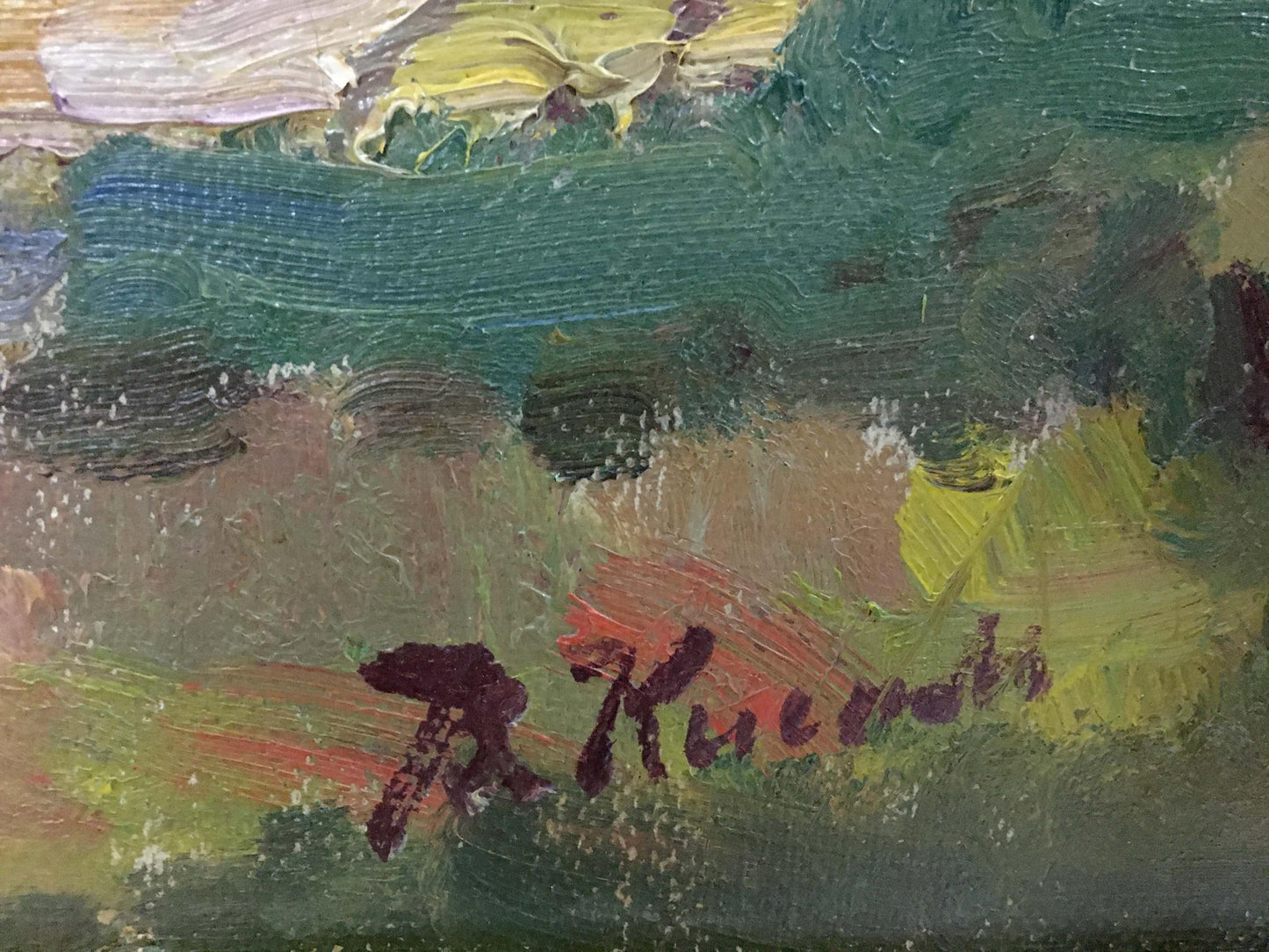 Oil painting Landscape with a church I. V. Kisil textured impressionistic art