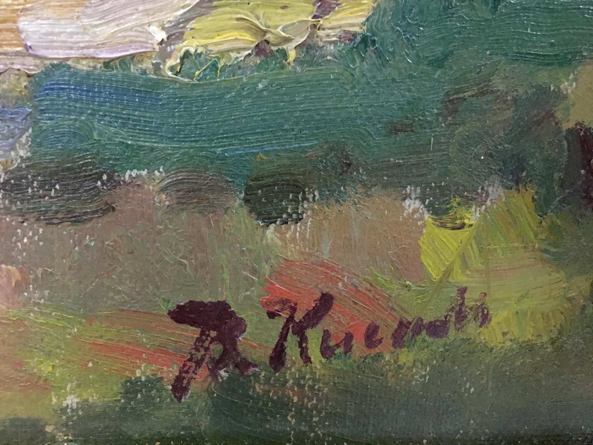 Oil painting Landscape with a church I. V. Kisil textured impressionistic art