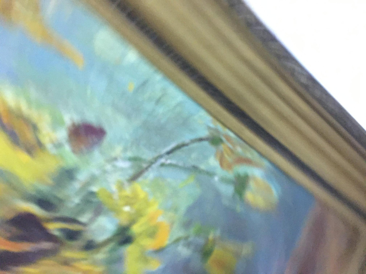 Oil painting of vibrant yellow autumn flowers by Kotlyar Taisiya Alexandrovna