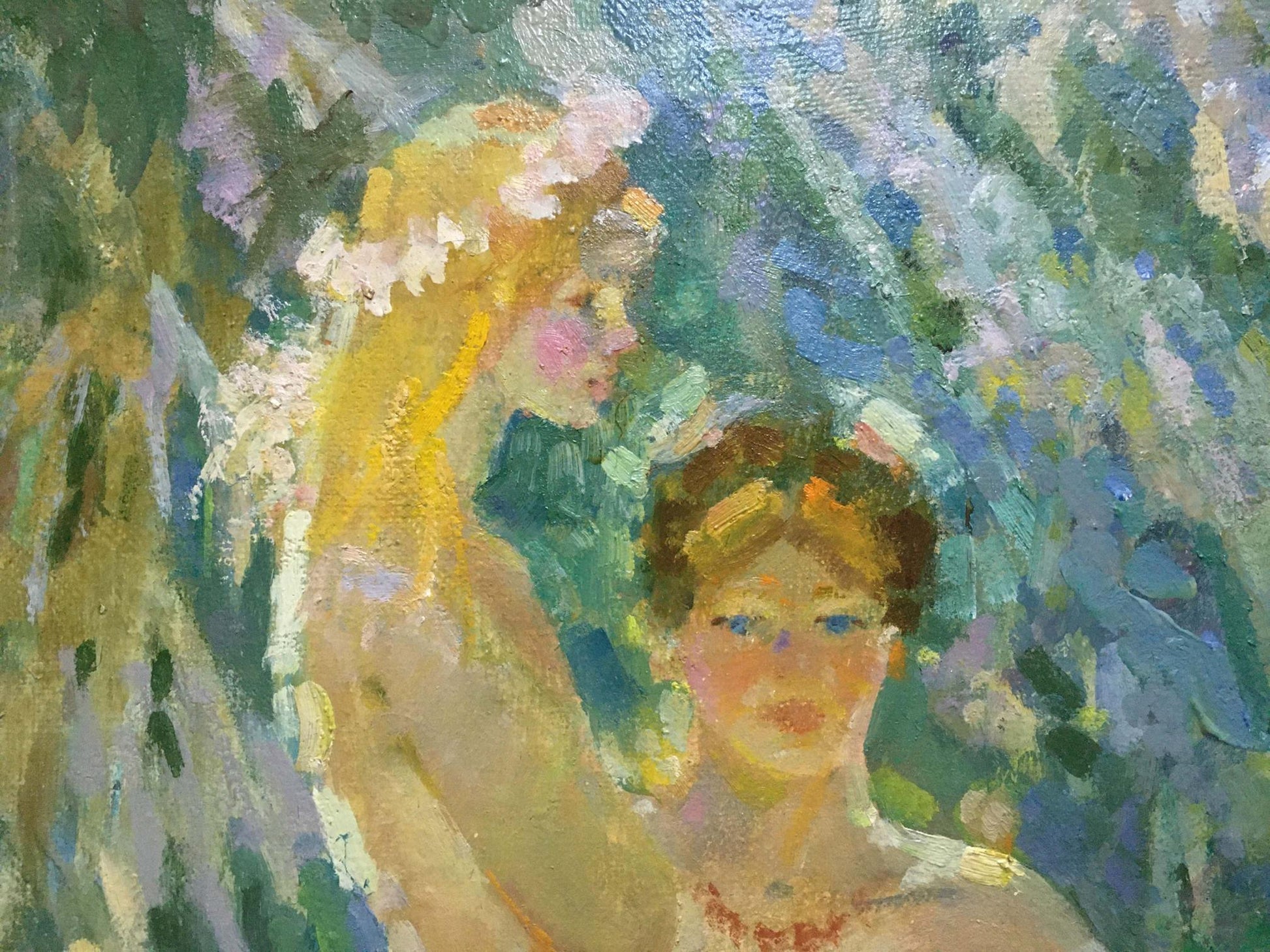 Impressionist oil painting At a Lake by Chaus Victor Nikolaevich