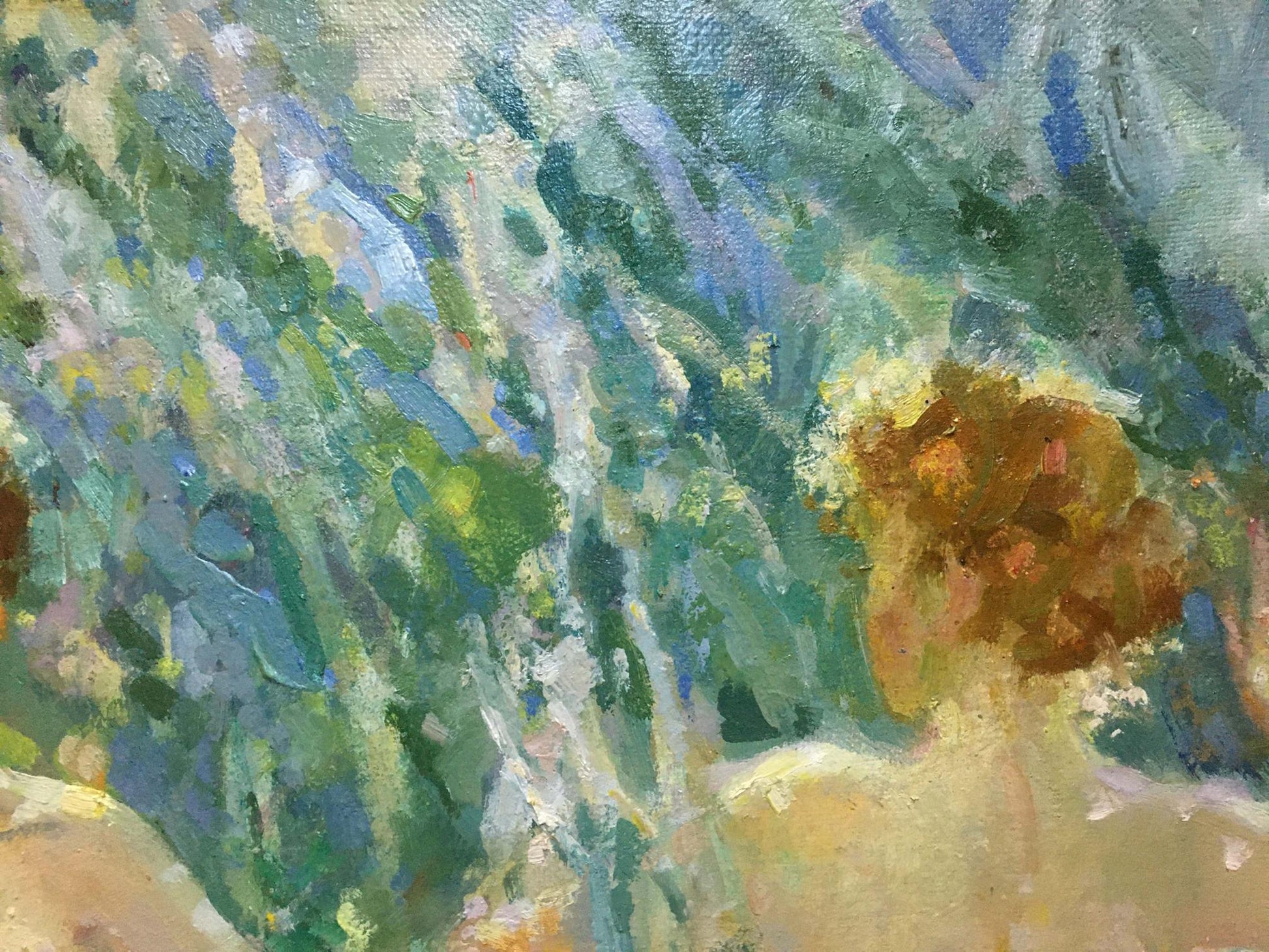 Vibrant impressionist oil painting At a Lake by Chaus Victor Nikolaevich