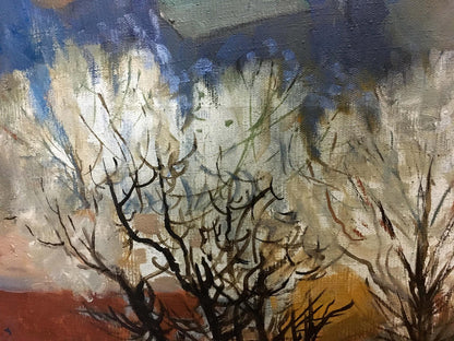 Oil painting View from Bolgatur hill by Rudakov M.Z. with bare black trees