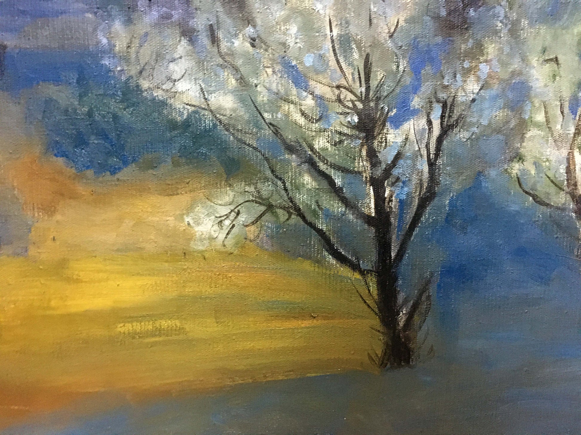 Oil painting View from Bolgatur hill by Rudakov M.Z. solitary tree