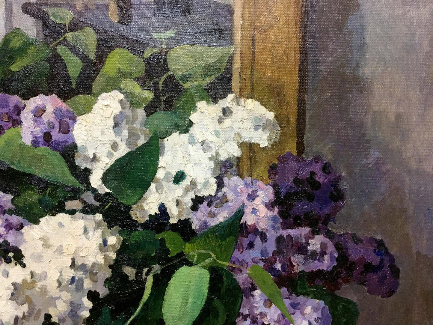 Oil painting Lilac Chamata by Igor Pavlovich with vibrant lilac blossoms